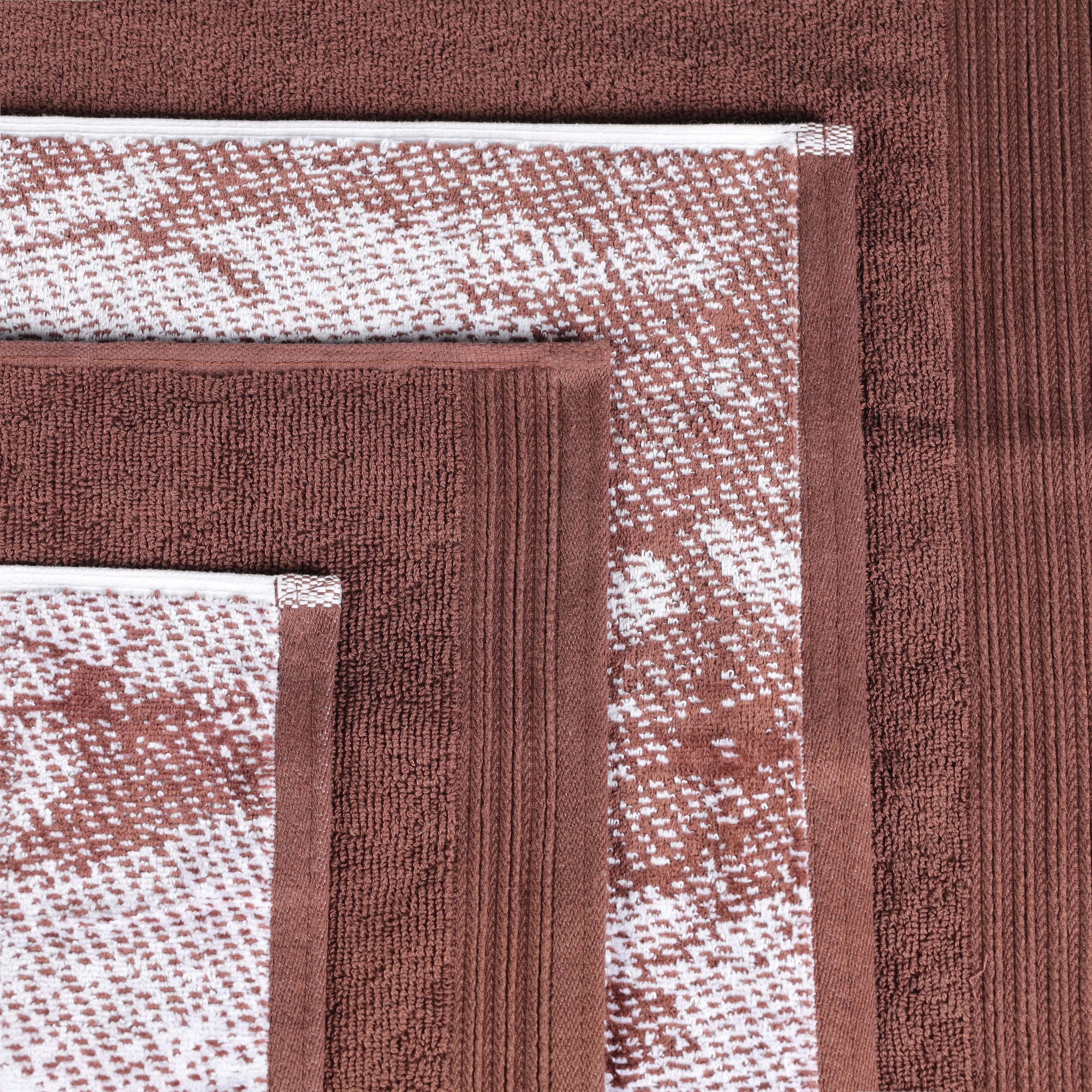 Cotton Jacquard and Solid Towel Set 8 Piece - Marble - Towel Set by Superior Brand