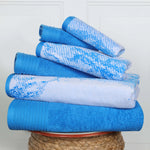 Cotton Jacquard and Solid Towel Set 8 Piece - Marble - Towel Set by Superior Brand