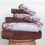 Cotton Jacquard and Solid Towel Set 8 Piece - Marble - Towel Set by Superior Brand