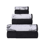 Cotton Jacquard and Solid Towel Set 8 Piece - Marble - Towel Set by Superior Brand
