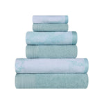 Cotton Jacquard and Solid Towel Set 8 Piece - Marble - Towel Set by Superior Brand