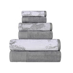 Cotton Jacquard and Solid Towel Set 8 Piece - Marble - Towel Set by Superior Brand