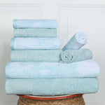 Cotton Marble and Solid Quick Dry 8 Piece Assorted Bathroom Towel Set - Towel Set by Superior Brand