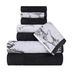 Cotton Marble and Solid Quick Dry 8 Piece Assorted Bathroom Towel Set - Towel Set by Superior Brand