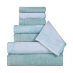 Cotton Marble and Solid Quick Dry 8 Piece Assorted Bathroom Towel Set - Towel Set by Superior Brand