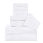 Cotton Marble and Solid Quick Dry 8 Piece Assorted Bathroom Towel Set - Towel Set by Superior Brand