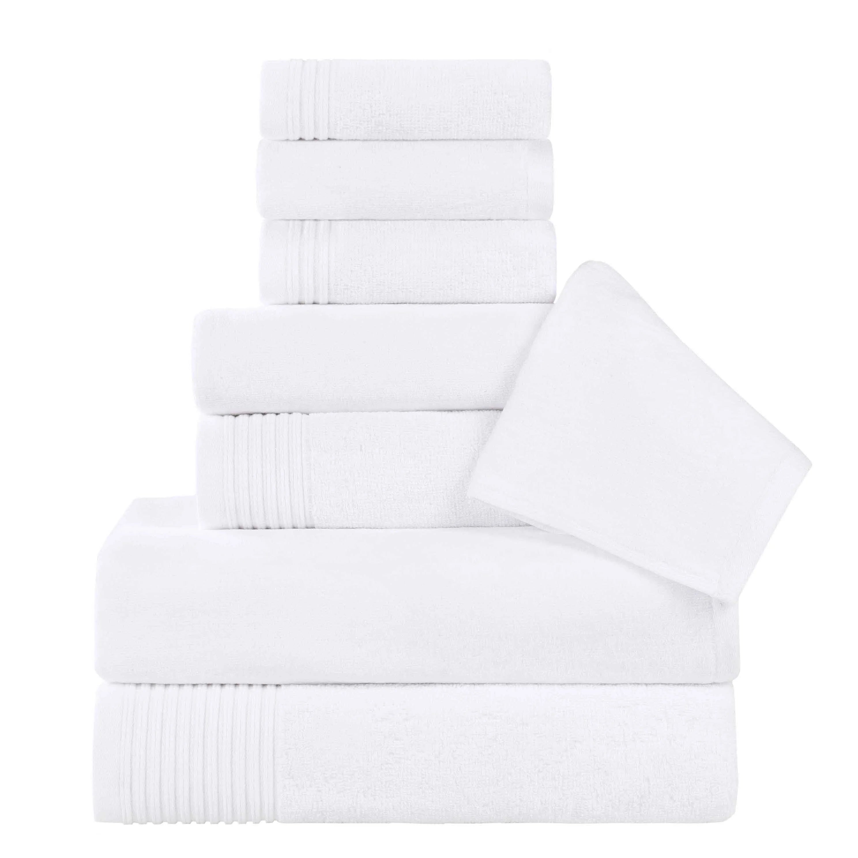 Cotton Marble and Solid Quick Dry 8 Piece Assorted Bathroom Towel Set - Towel Set by Superior Brand