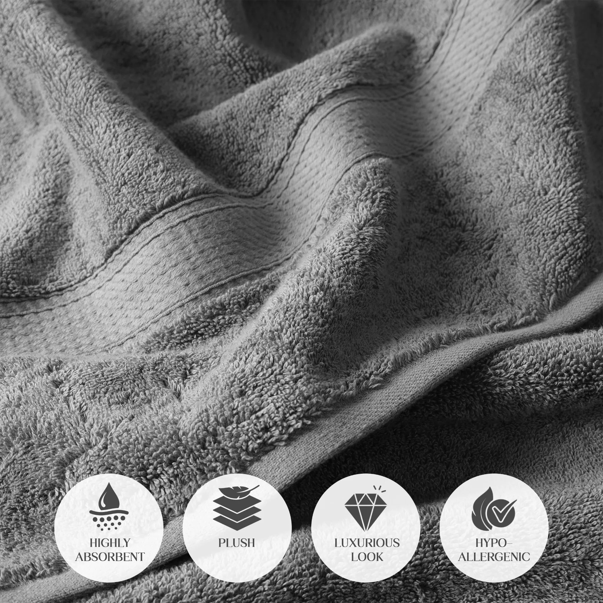 Madison Egyptian Cotton Plush Heavyweight 6 Piece Towel Set - Egyptian Cotton Towel Set by Superior Brand