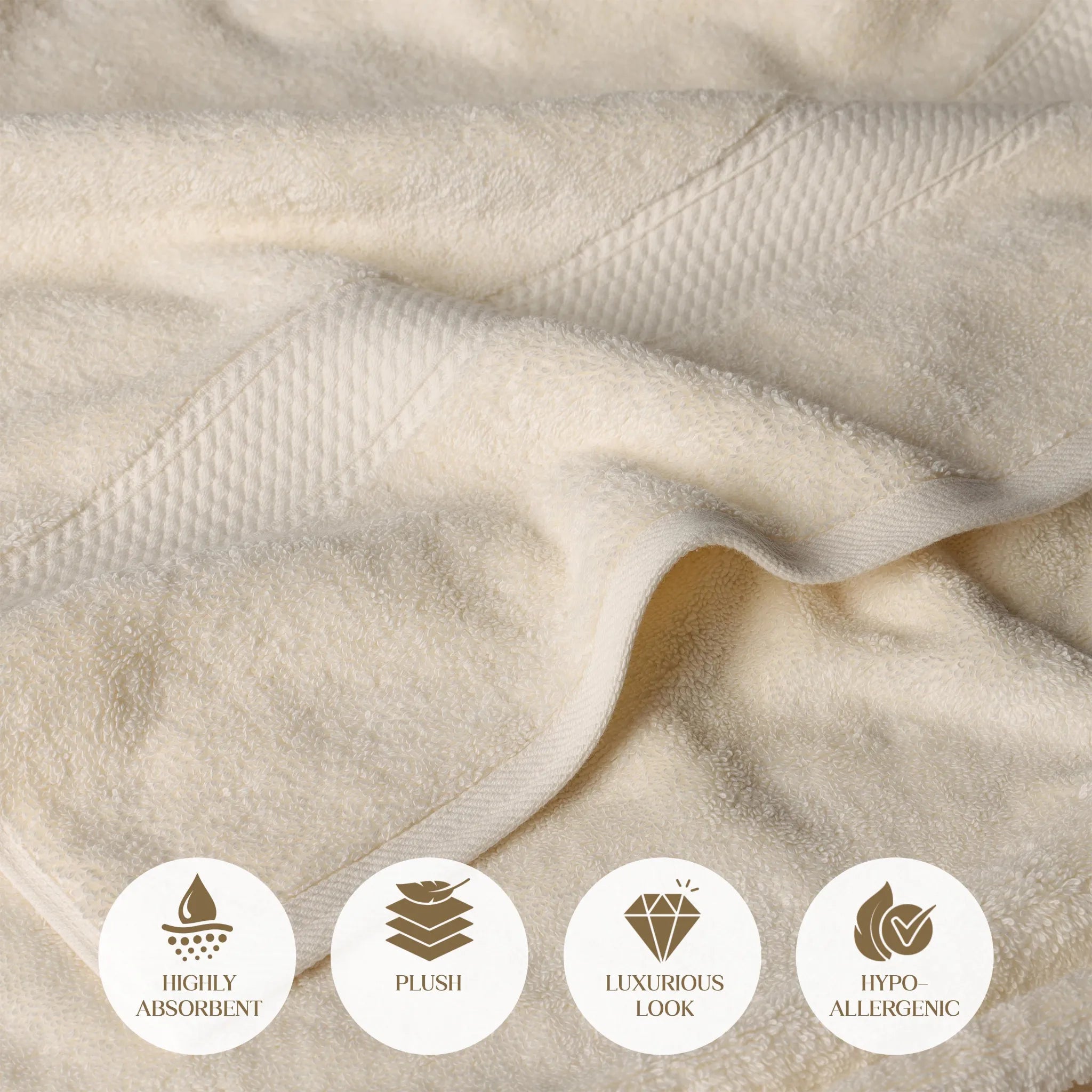 Madison Egyptian Cotton Plush Heavyweight 6 Piece Towel Set - Egyptian Cotton Towel Set by Superior Brand