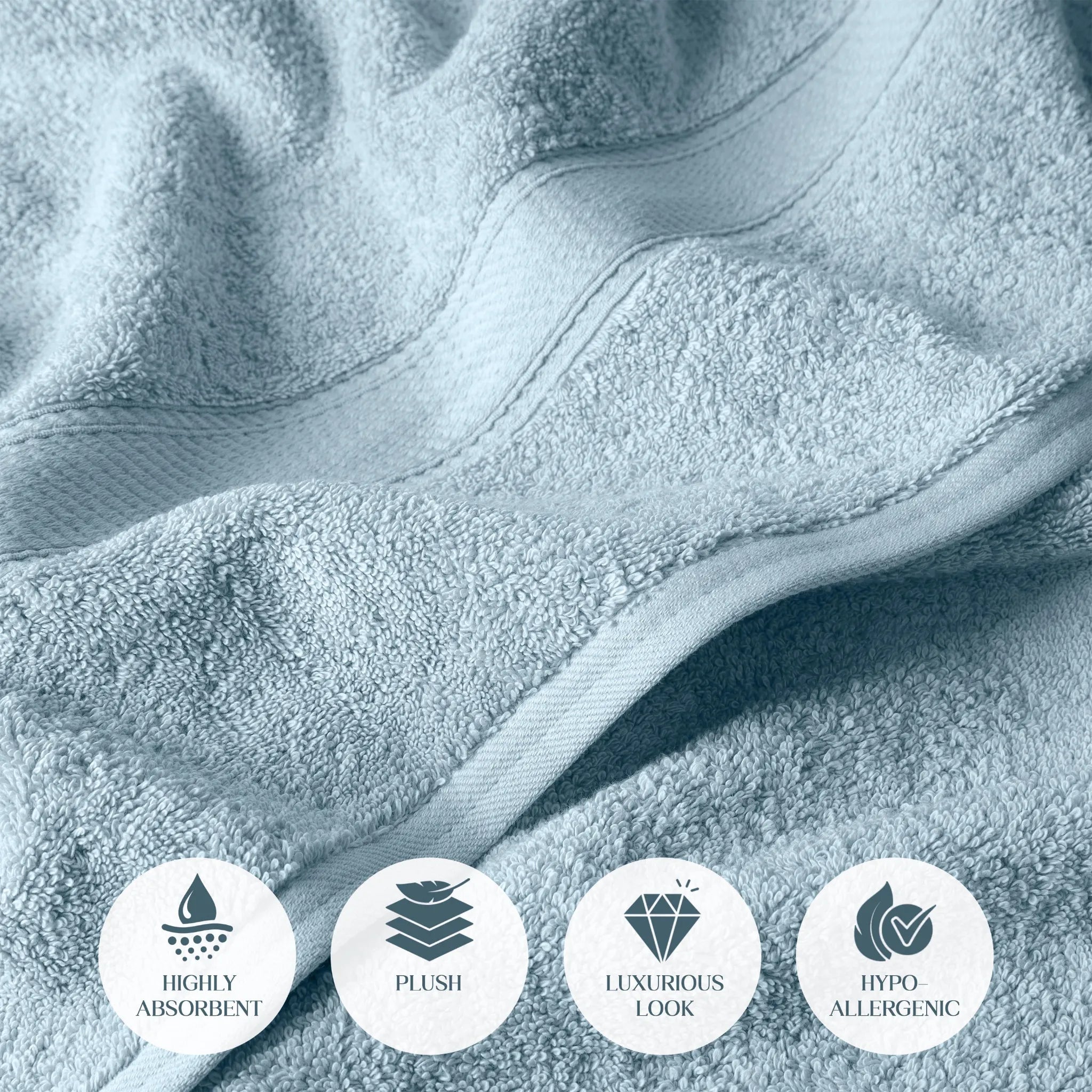 Madison Egyptian Cotton Plush Heavyweight 6 Piece Towel Set - Egyptian Cotton Towel Set by Superior Brand