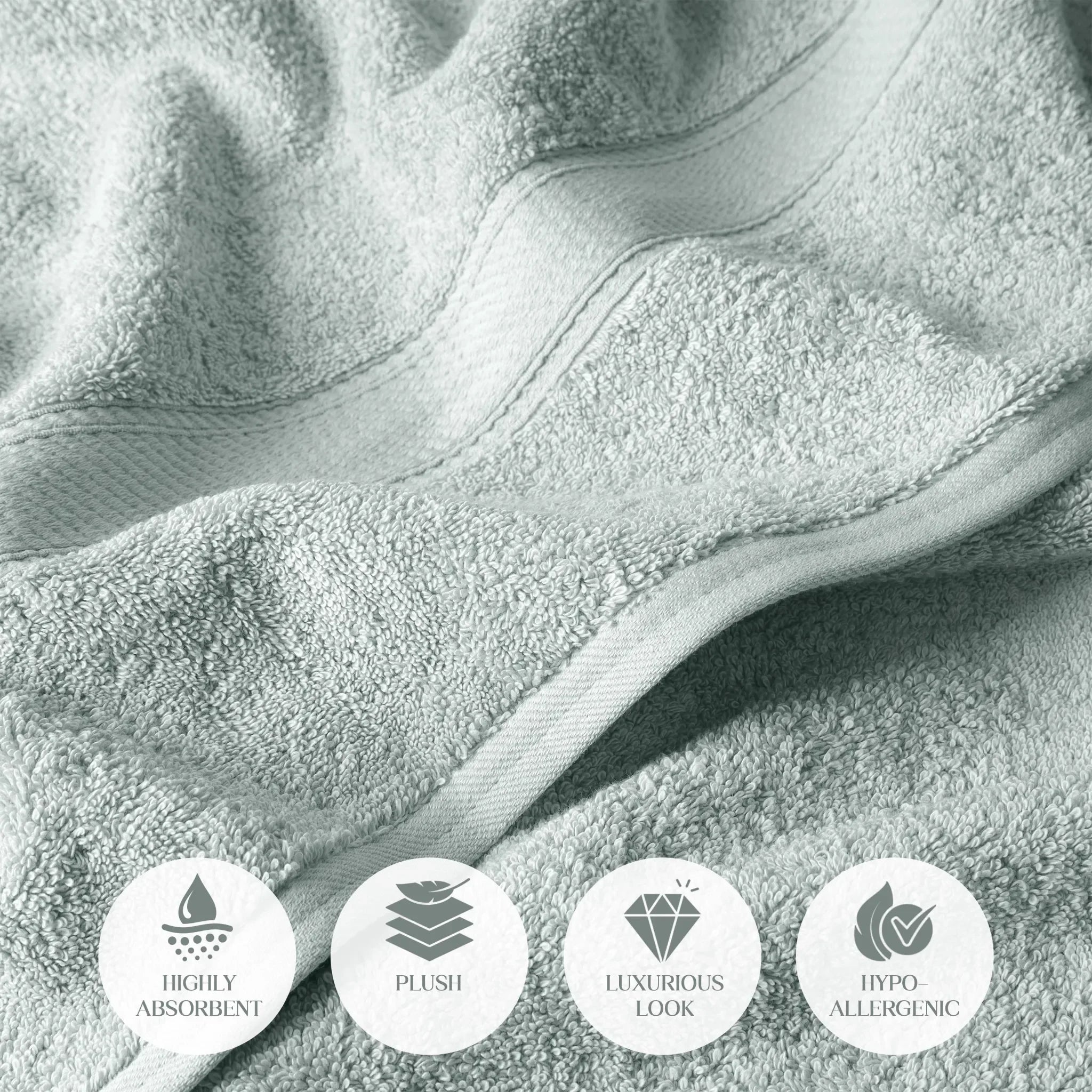 Madison Egyptian Cotton Plush Heavyweight 6 Piece Towel Set - Egyptian Cotton Towel Set by Superior Brand