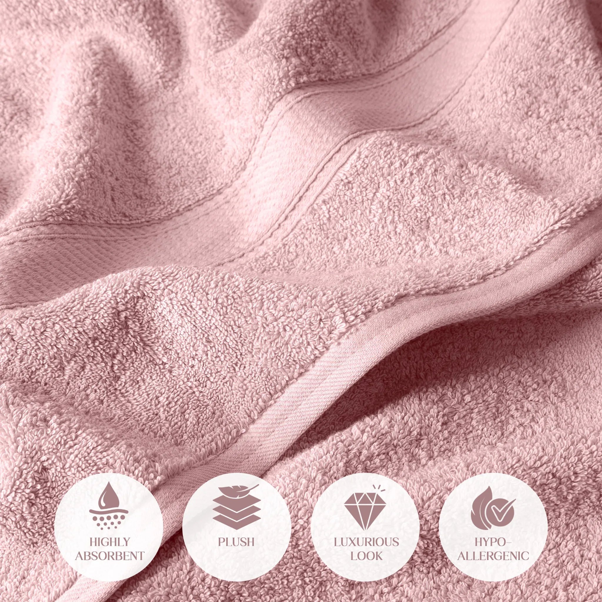 Madison Egyptian Cotton Plush Heavyweight 6 Piece Towel Set - Egyptian Cotton Towel Set by Superior Brand