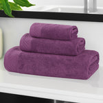 Egyptian Cotton Basketweave Solid Towel Set 3 Piece - Egyptian Cotton Towel Set by Superior Brand