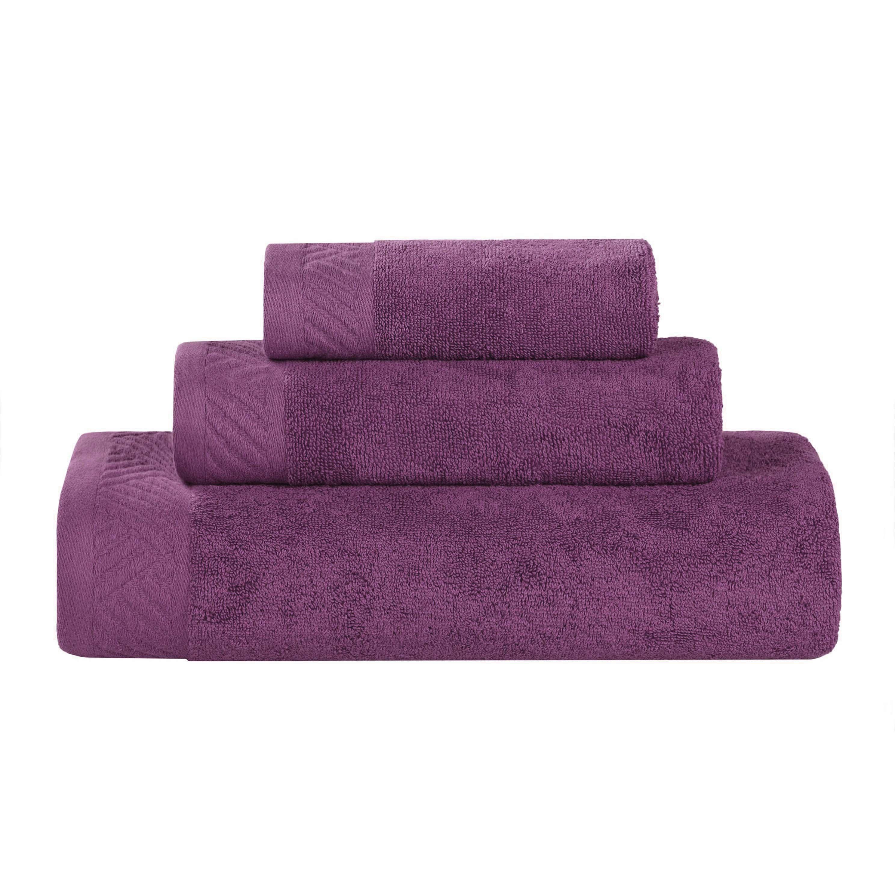 Egyptian Cotton Basketweave Solid Towel Set 3 Piece - Egyptian Cotton Towel Set by Superior Brand