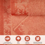 Wisteria Cotton Medium Weight Floral Jacquard Border 12 Piece Towel Set - Towel Set by Superior Brand