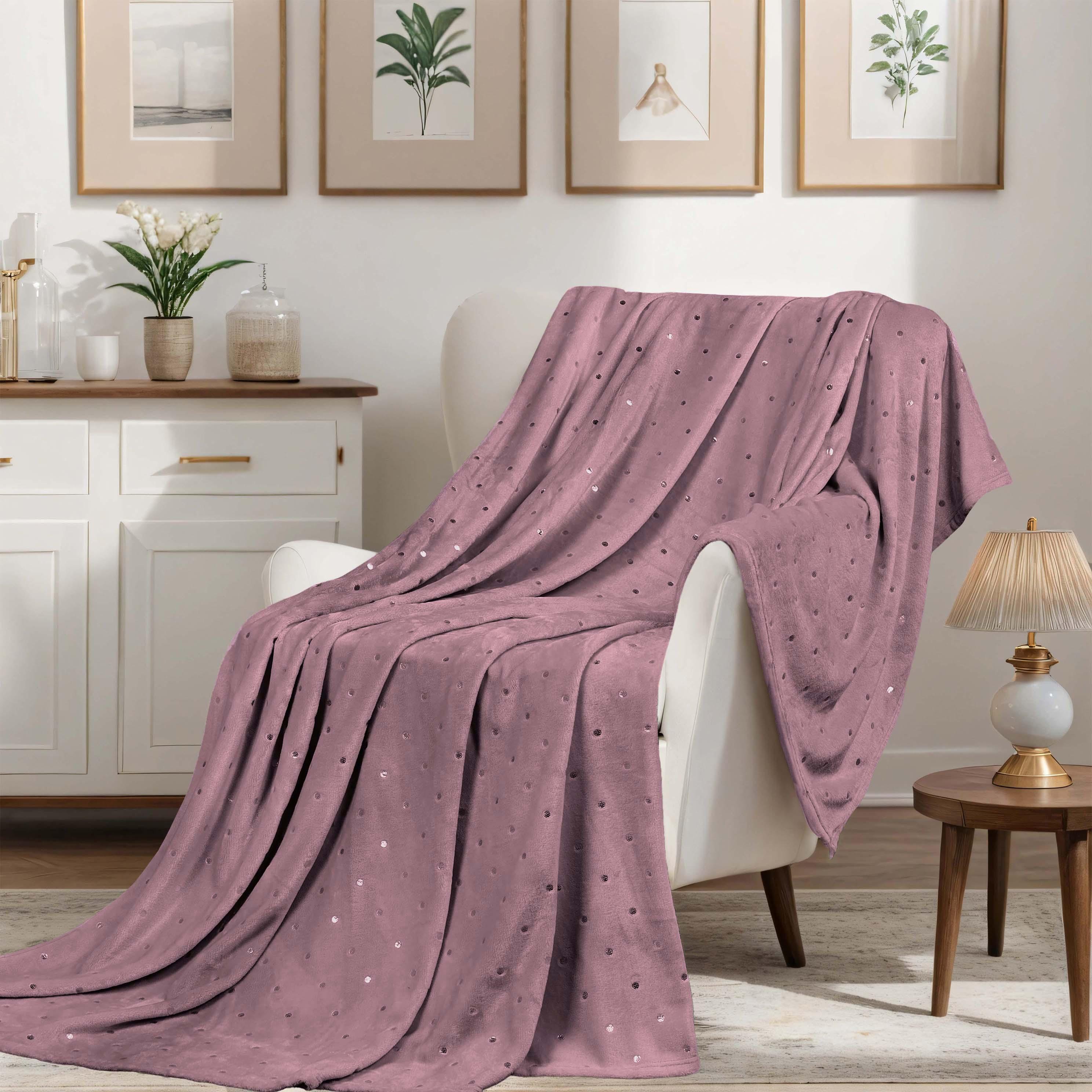 Fleece Plush Medium Weight Fluffy Soft Decorative Polka Dot Blanket - Blanket by Superior Brand