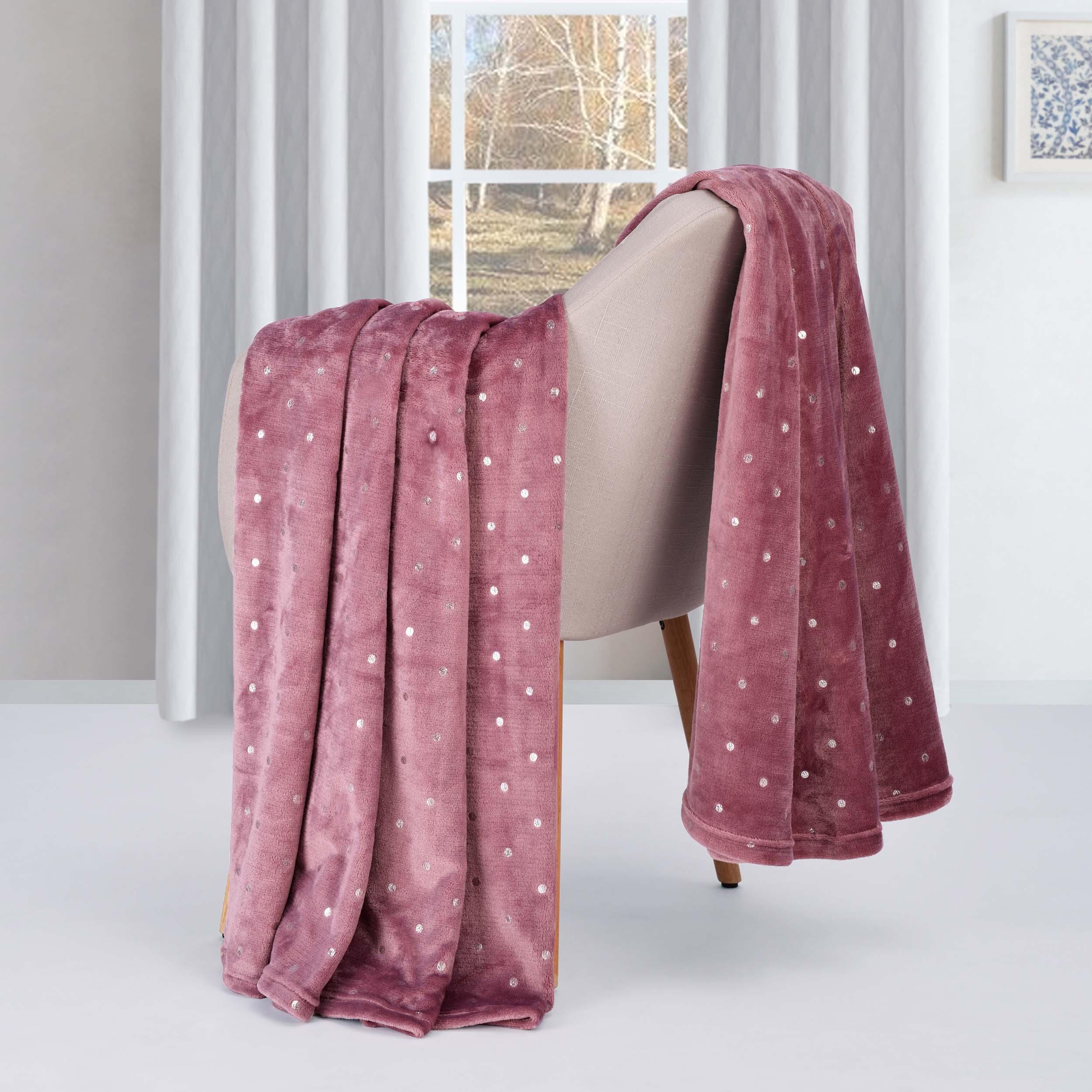 Fleece Plush Medium Weight Fluffy Soft Decorative Polka Dot Blanket - Blanket by Superior Brand