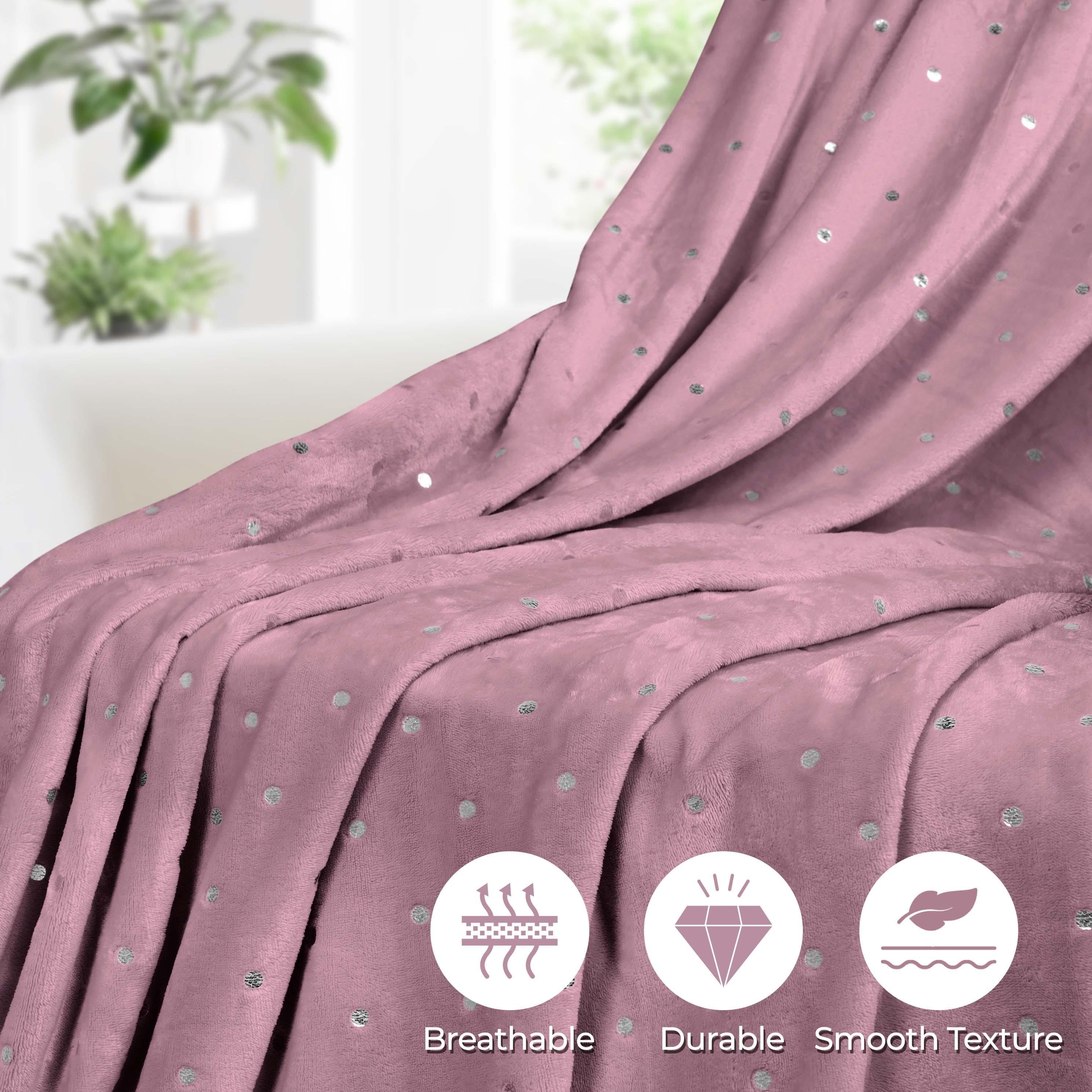 Fleece Plush Medium Weight Fluffy Soft Decorative Polka Dot Blanket - Blanket by Superior Brand