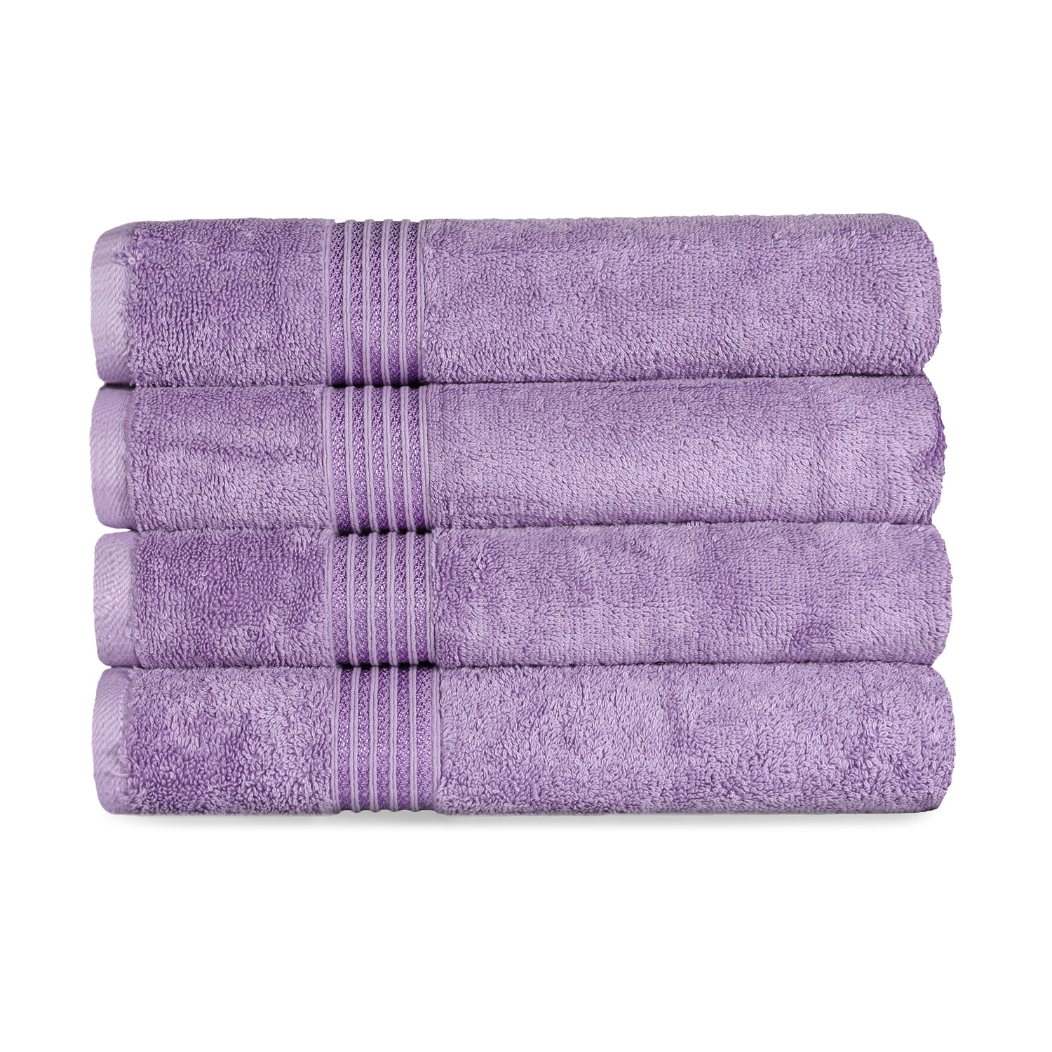 Egyptian Cotton Highly Absorbent Solid 4-Piece Ultra Soft Bath Towel Set - Royal Purple
