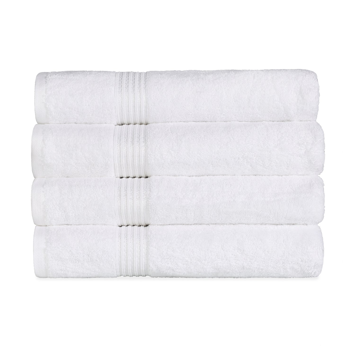 Egyptian Cotton Highly Absorbent Solid 4-Piece Ultra Soft Bath Towel Set - White