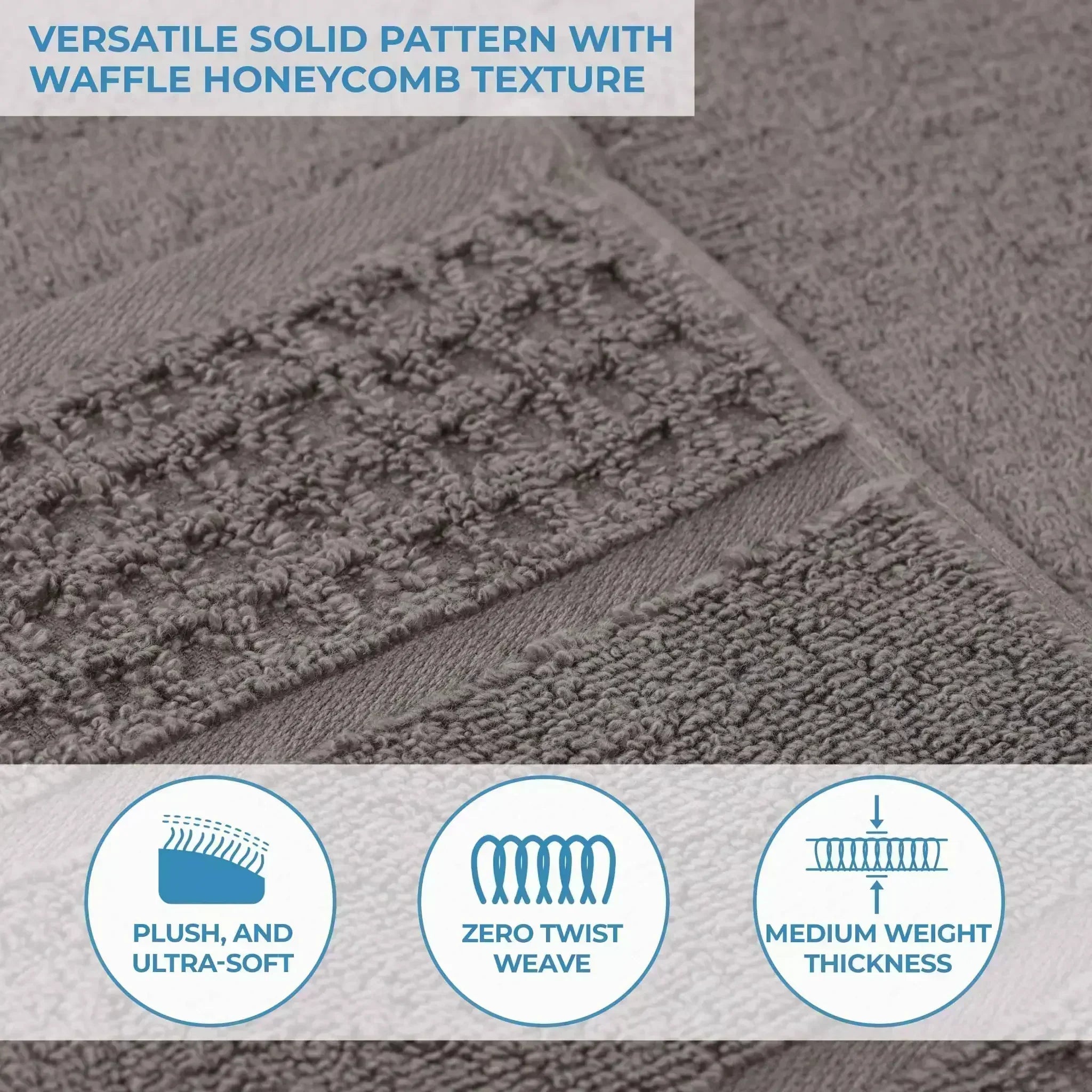 Napa Zero Twist Cotton Solid Waffle Honeycomb Bath Sheet Set of 2 - Towel Set by Superior Brand