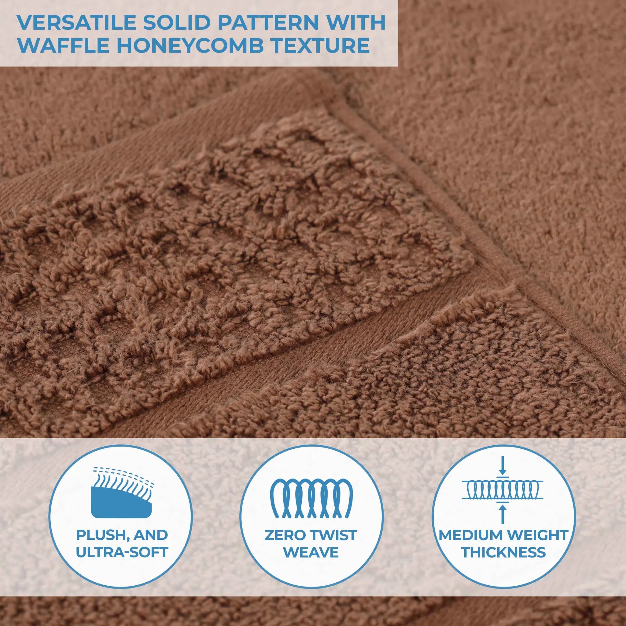 Napa Zero Twist Cotton Solid Waffle Honeycomb Bath Sheet Set of 2 - Towel Set by Superior Brand