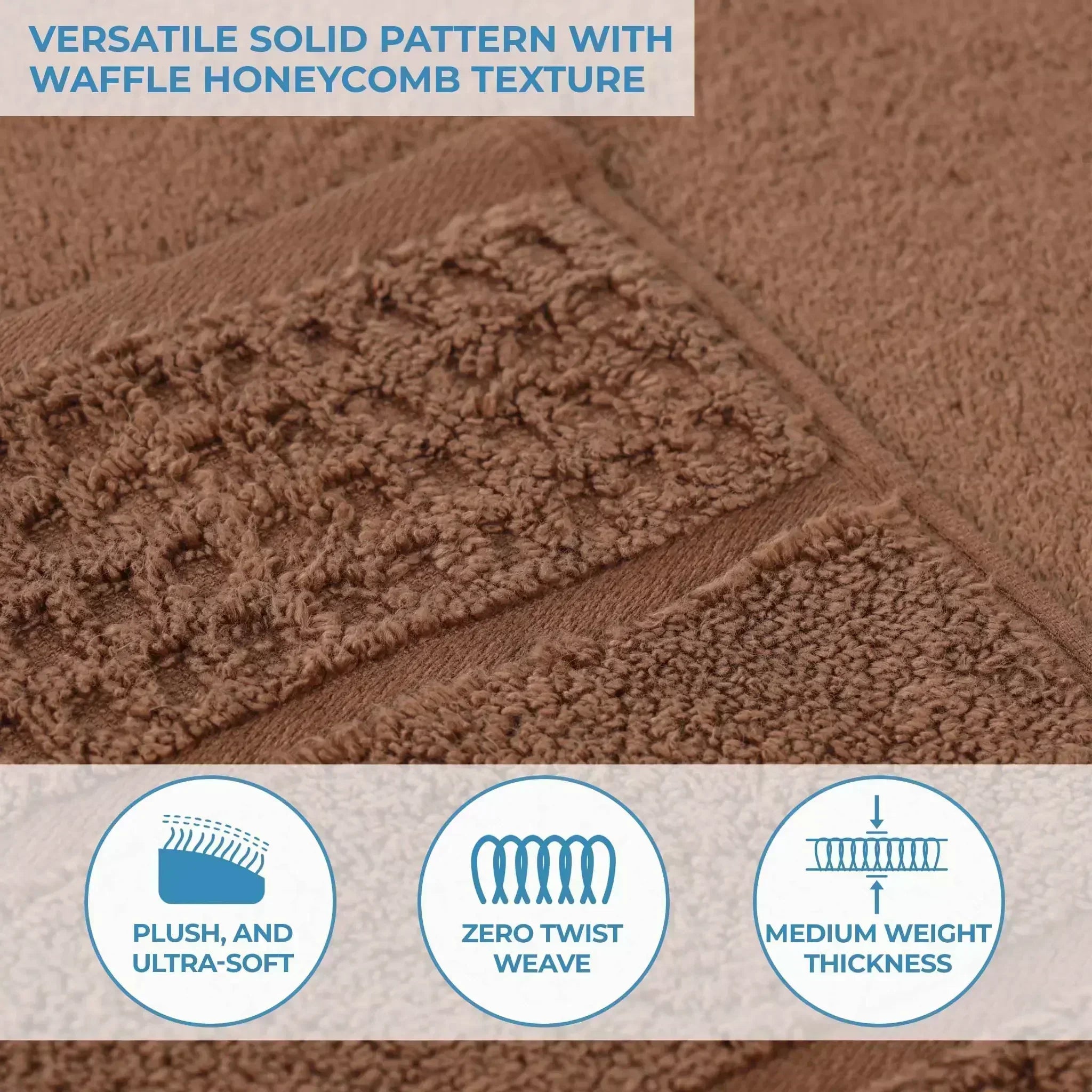 Napa Zero Twist Cotton Solid Waffle Honeycomb Bath Sheet Set of 2 - Towel Set by Superior Brand