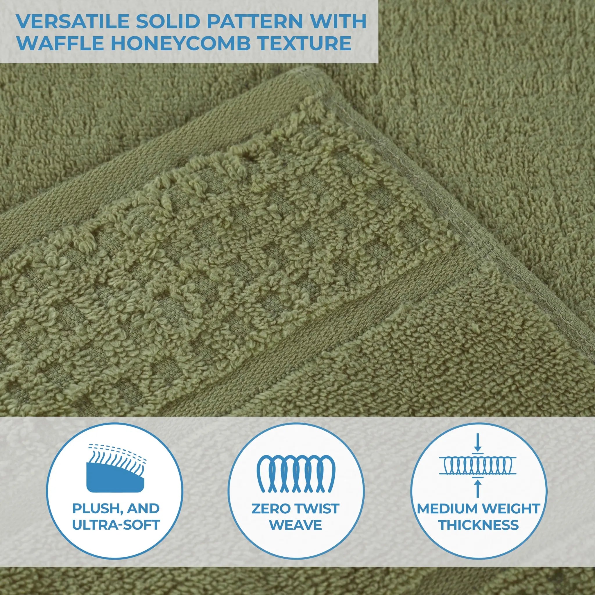 Napa Zero Twist Cotton Solid Waffle Honeycomb Bath Sheet Set of 2 - Towel Set by Superior Brand