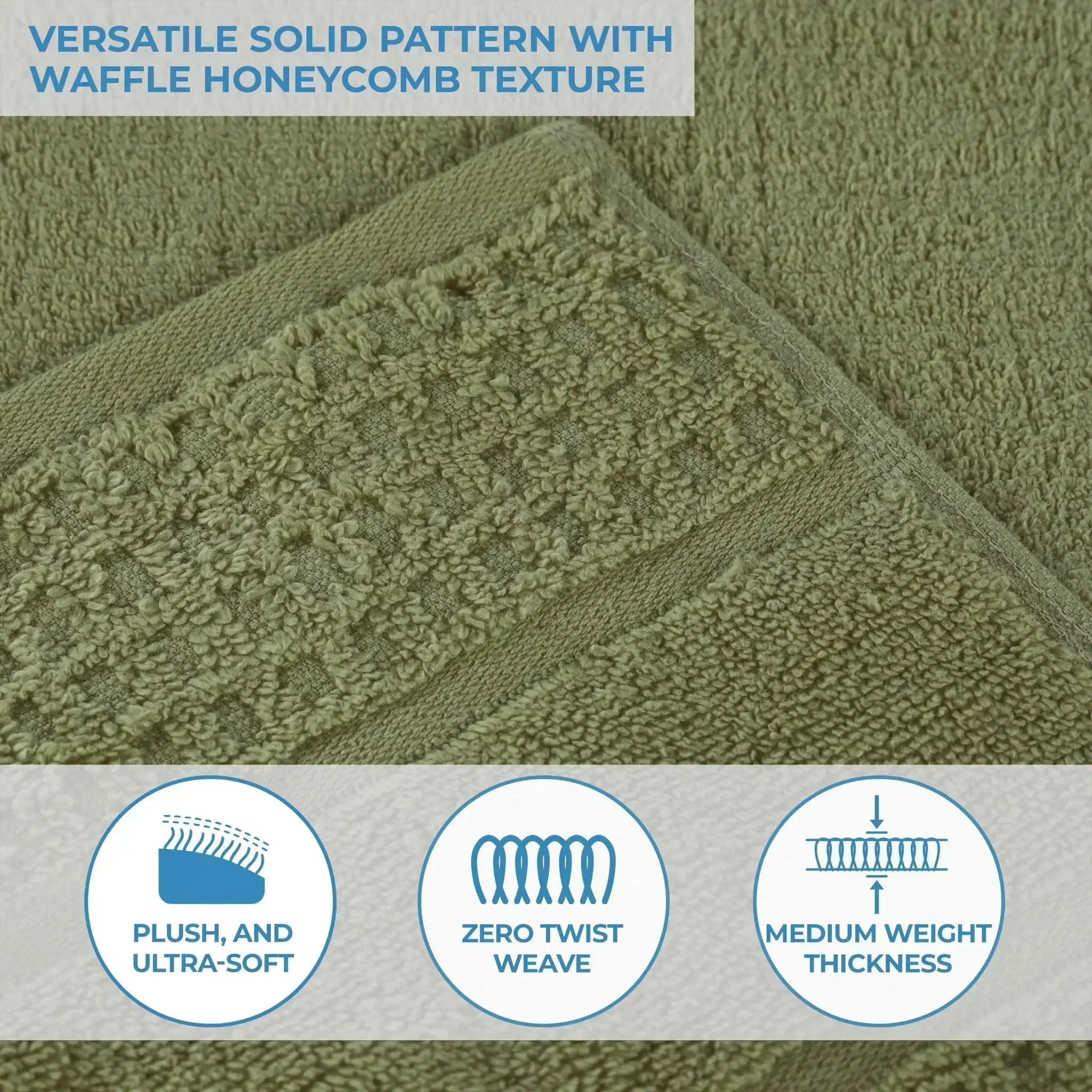 Napa Zero Twist Cotton Solid Waffle Honeycomb Bath Sheet Set of 2 - Towel Set by Superior Brand