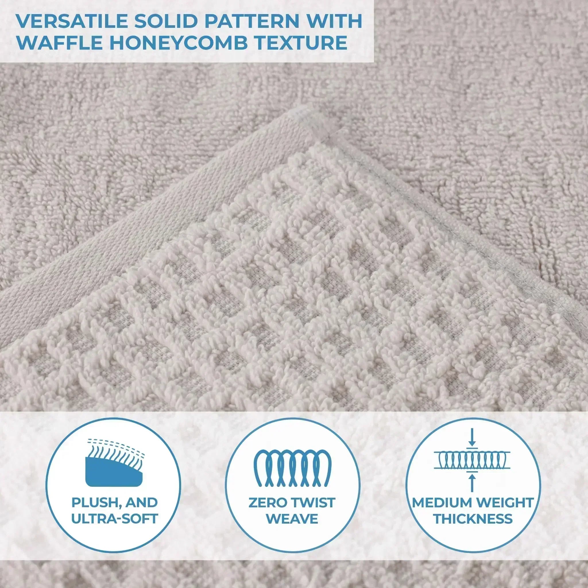 Napa Zero Twist Cotton Solid Waffle Honeycomb Bath Sheet Set of 2 - Towel Set by Superior Brand