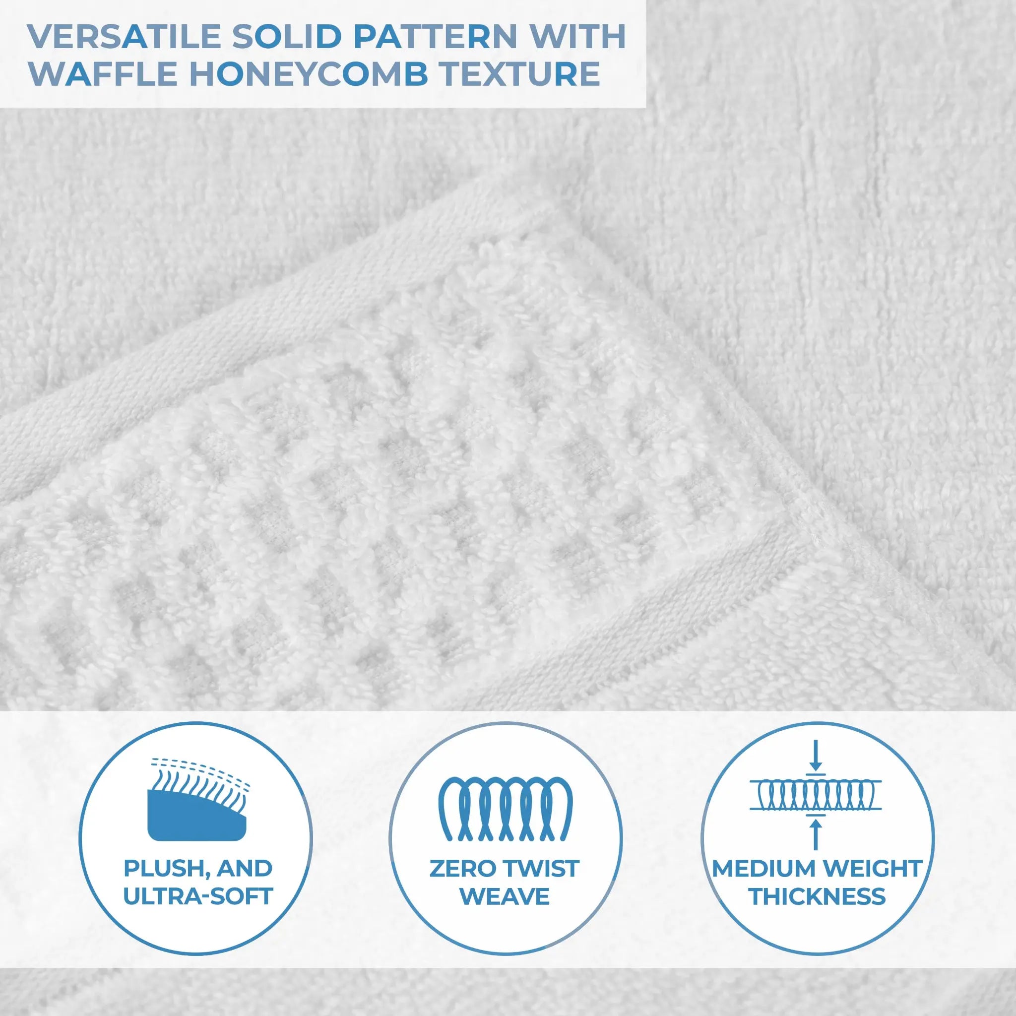 Napa Zero Twist Cotton Solid Waffle Honeycomb Bath Sheet Set of 2 - Towel Set by Superior Brand
