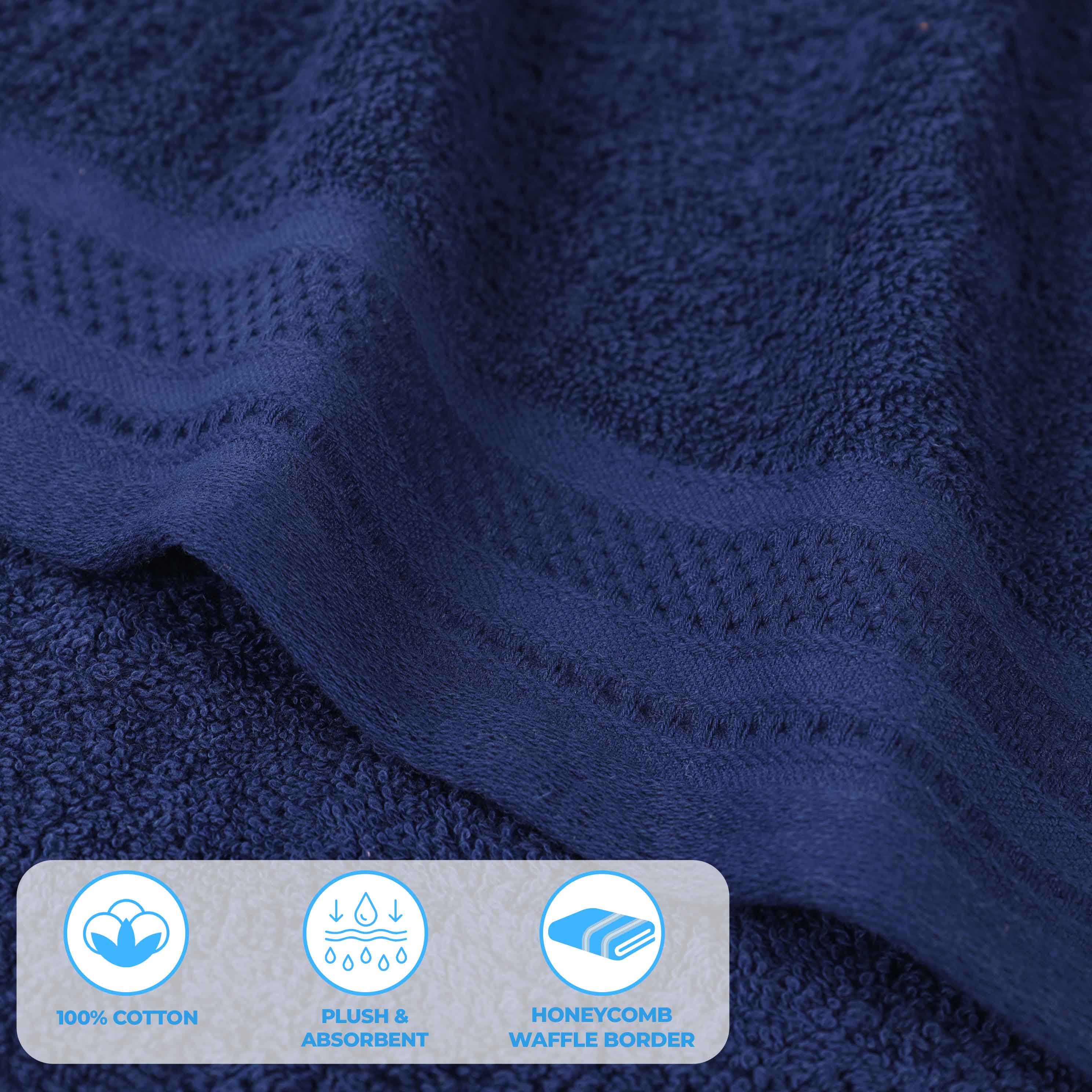 Cotton Waffle Border Towel Set 12-Piece - Honeycomb - Towel Set by Superior Brand