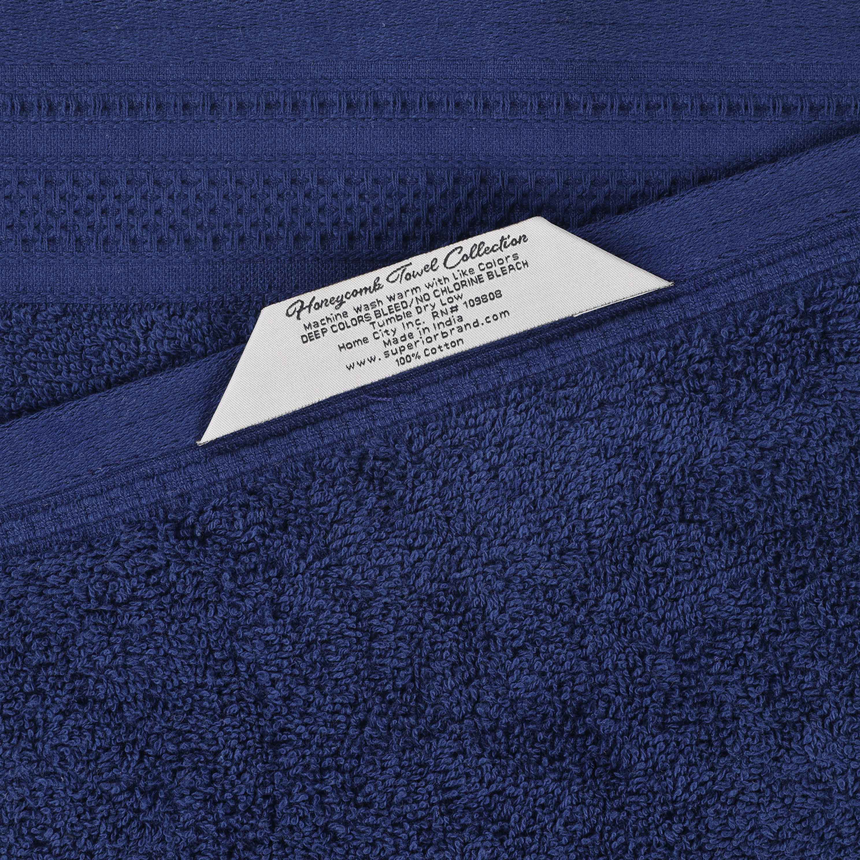 Cotton Waffle Border Towel Set 12-Piece - Honeycomb - Towel Set by Superior Brand