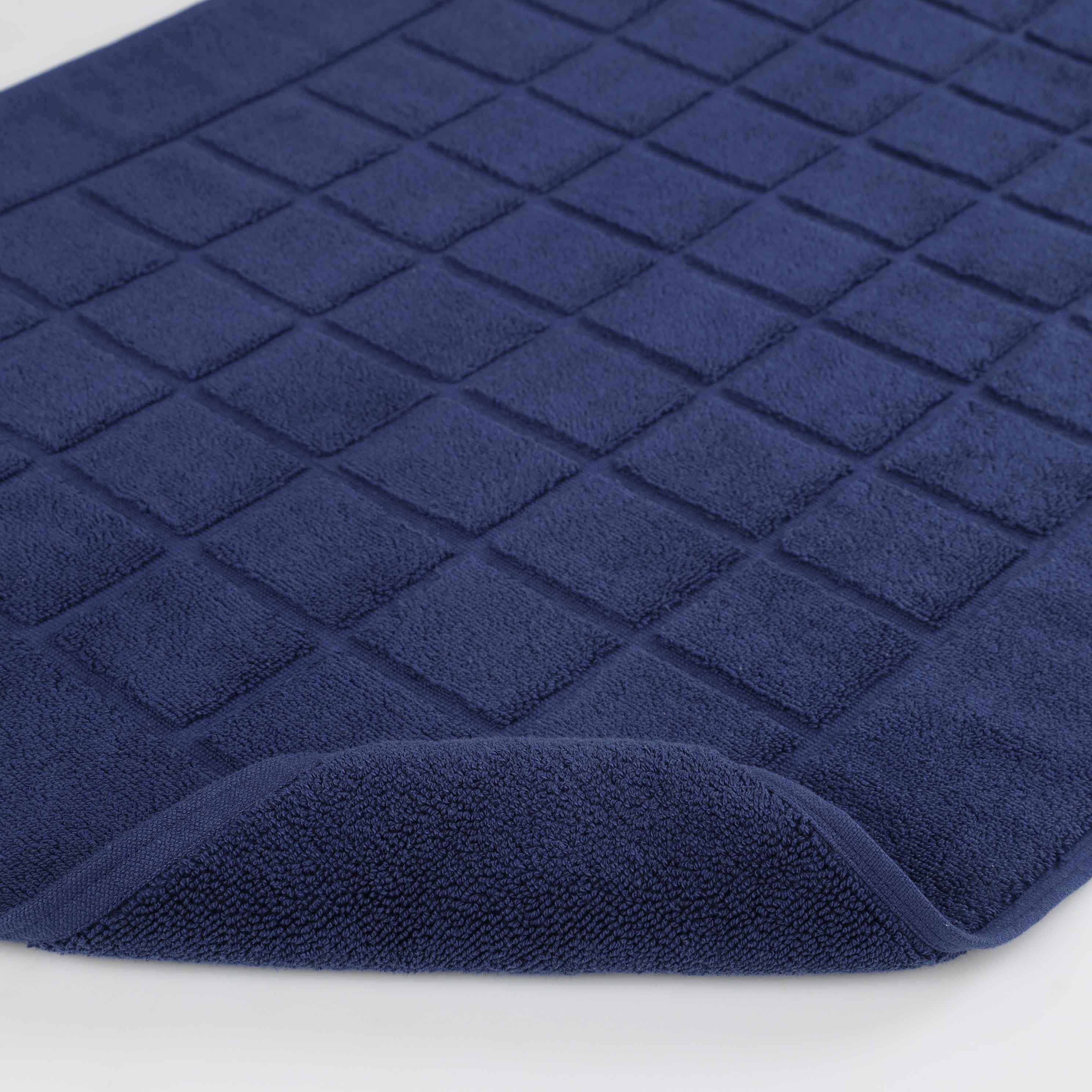 Nora Cotton Solid Absorbent Thick Checkered Washable Bath Mat Set of 2 - Bath Mats by Superior Brand