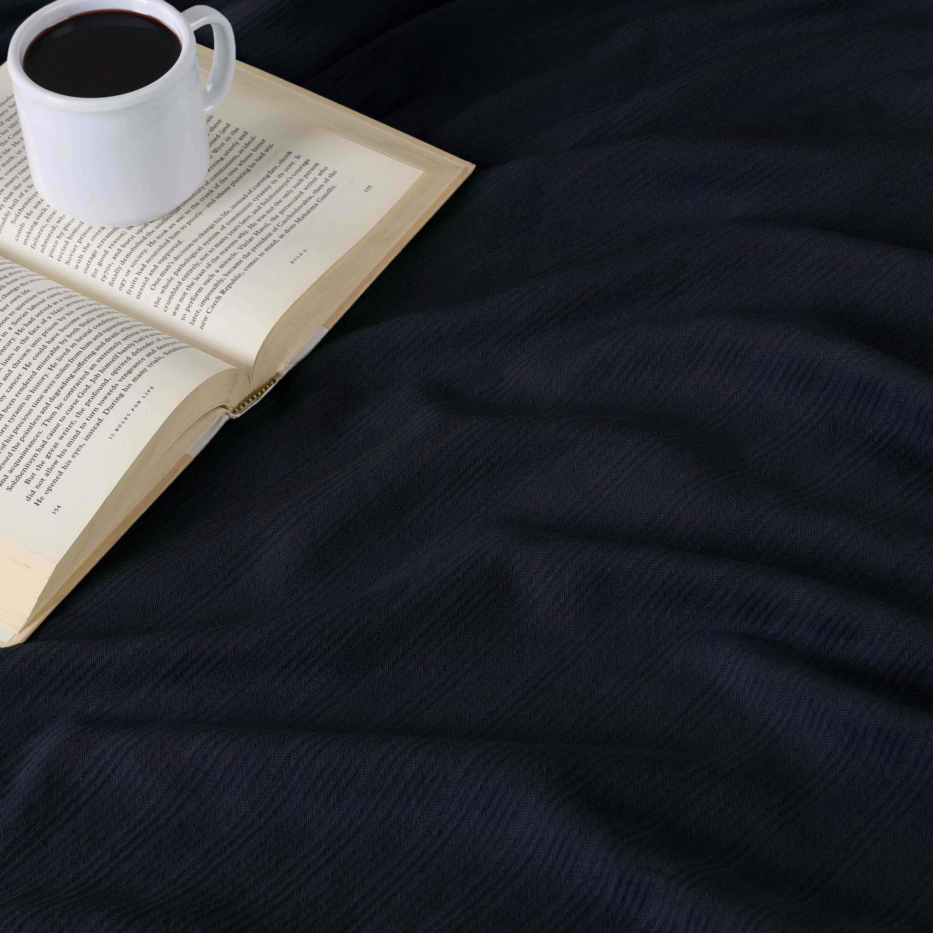 Milan Cotton Textured Jacquard Striped Lightweight Woven Blanket - Blanket by Superior Brand