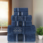 Sadie Zero Twist Cotton Solid and Jacquard Floral 6 Piece Towel Set - Towel Set by Superior Brand