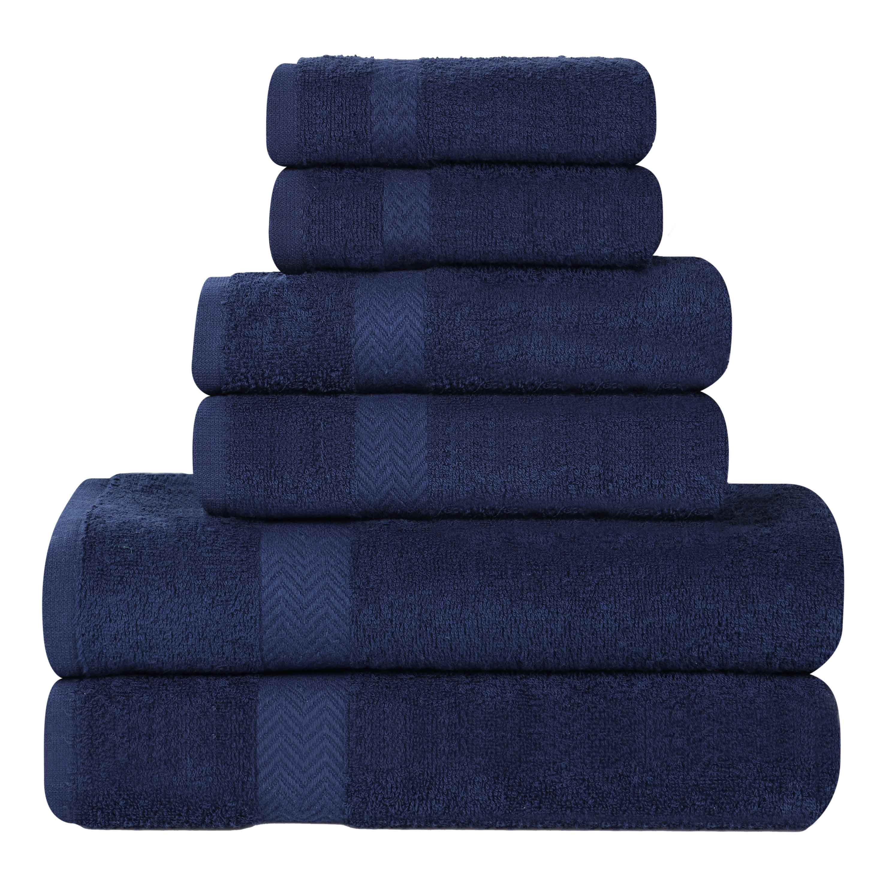 6 Piece Cotton Eco-Friendly Soft Absorbent Towel Set - Towel Set by Superior Brand