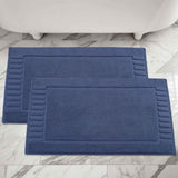 Leo Cotton Solid Modern Absorbent Heavy Washable Bath Mat Set of 2 - Bath Mats by Superior Brand