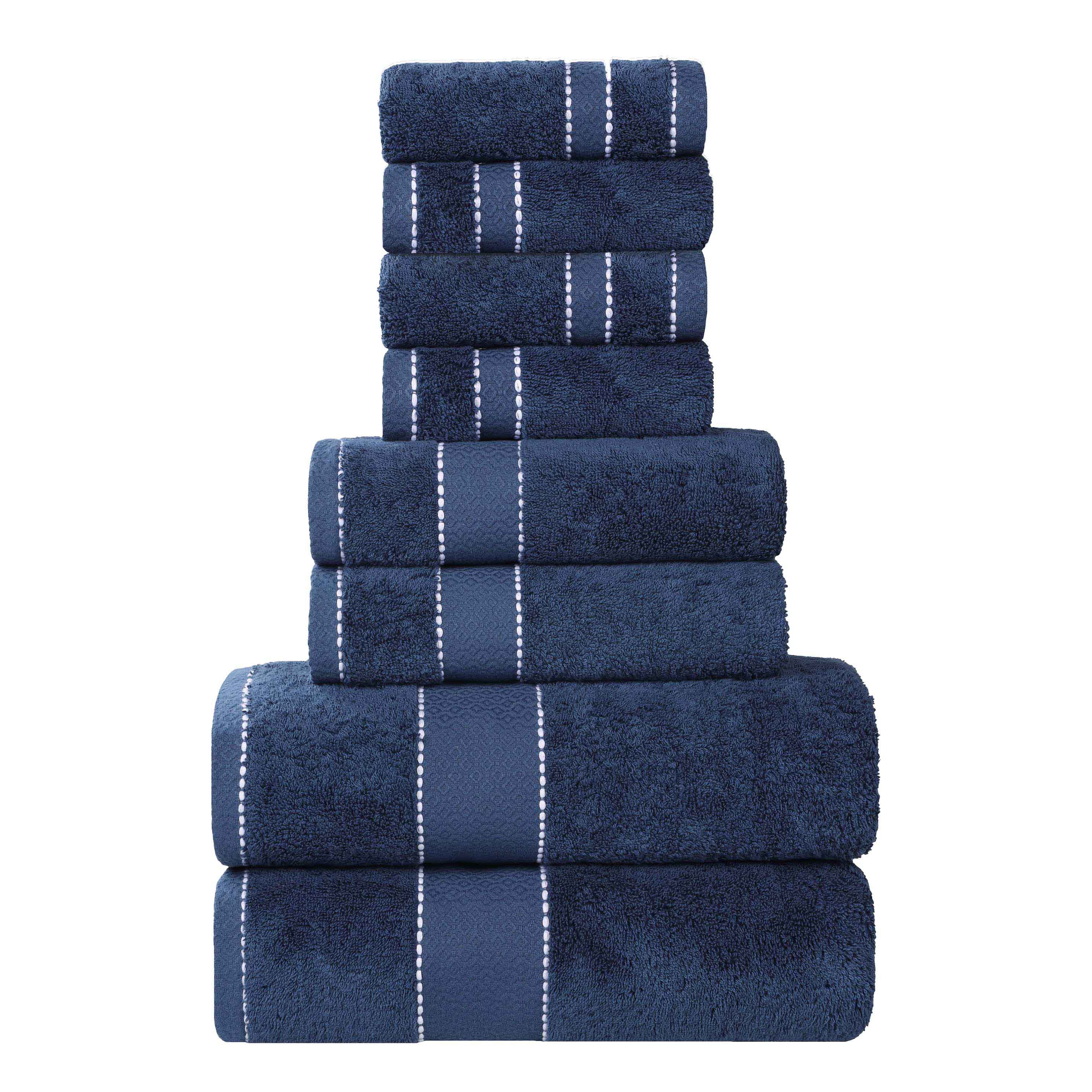 Egyptian Giza Cotton Plush Soft Towel Set 8 Piece - Egyptian Cotton Towel Set by Superior Brand