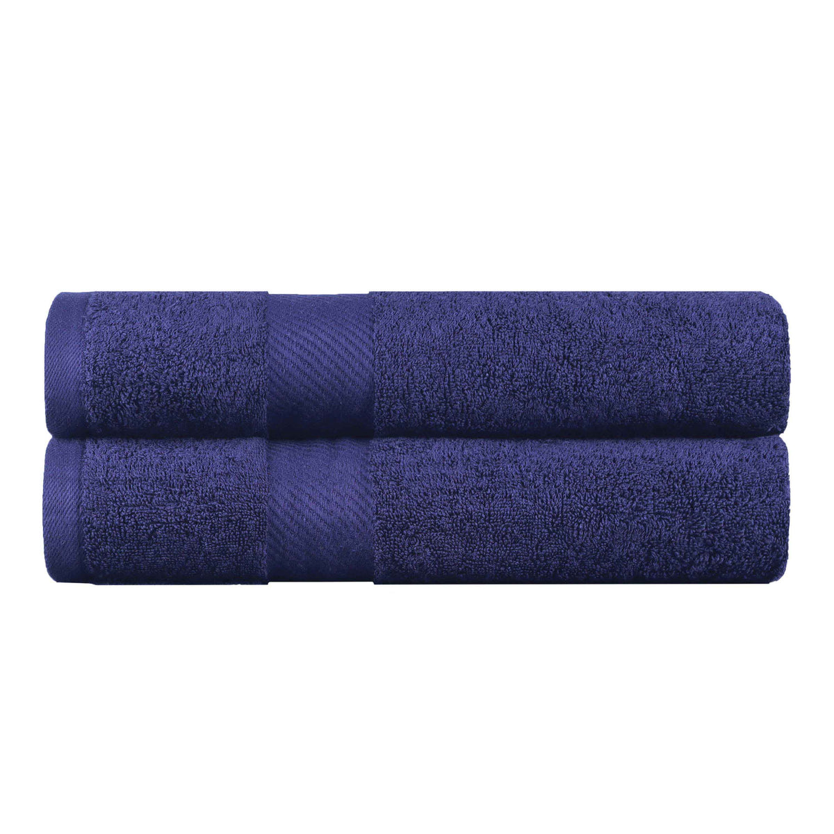 Kendell Egyptian Cotton Solid Medium Weight Bath Towel Set of 2 - NavyBlue