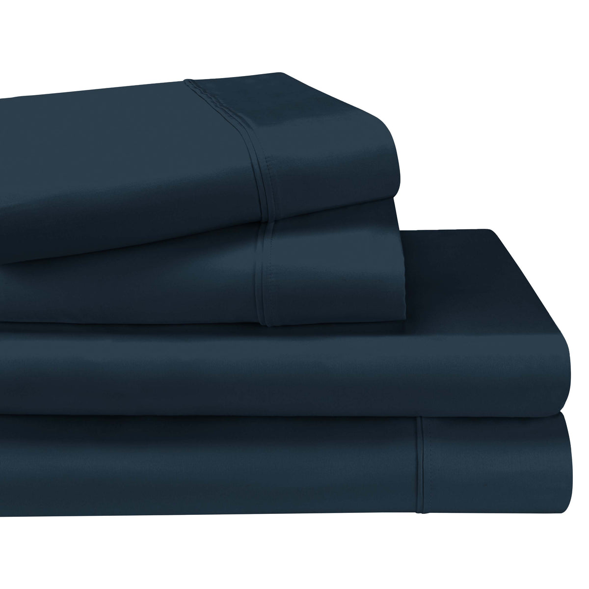 Egyptian Cotton 1200 Thread Count Eco-Friendly Solid Sheet Set - NavyBlue