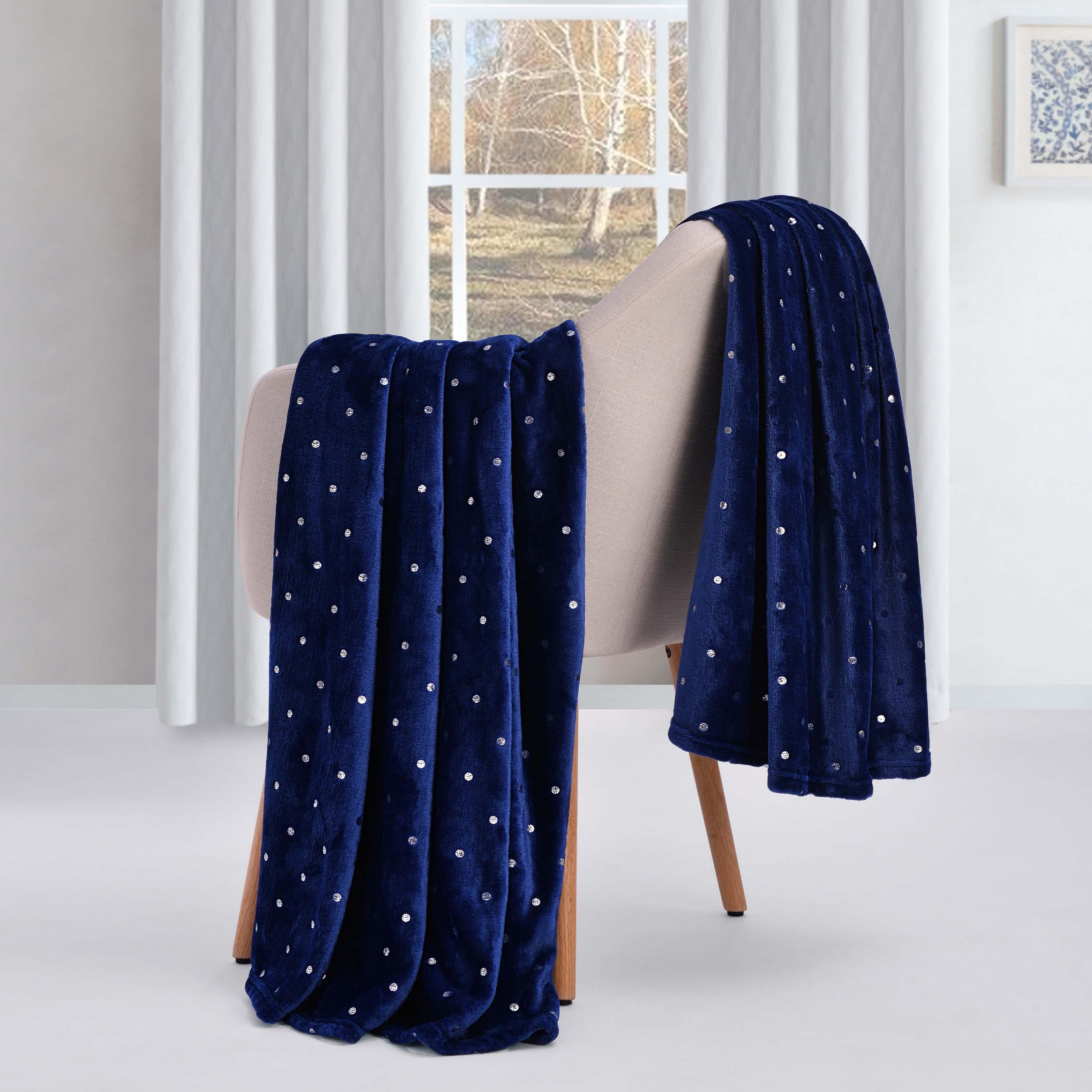 Fleece Plush Medium Weight Fluffy Soft Decorative Polka Dot Blanket - Blanket by Superior Brand
