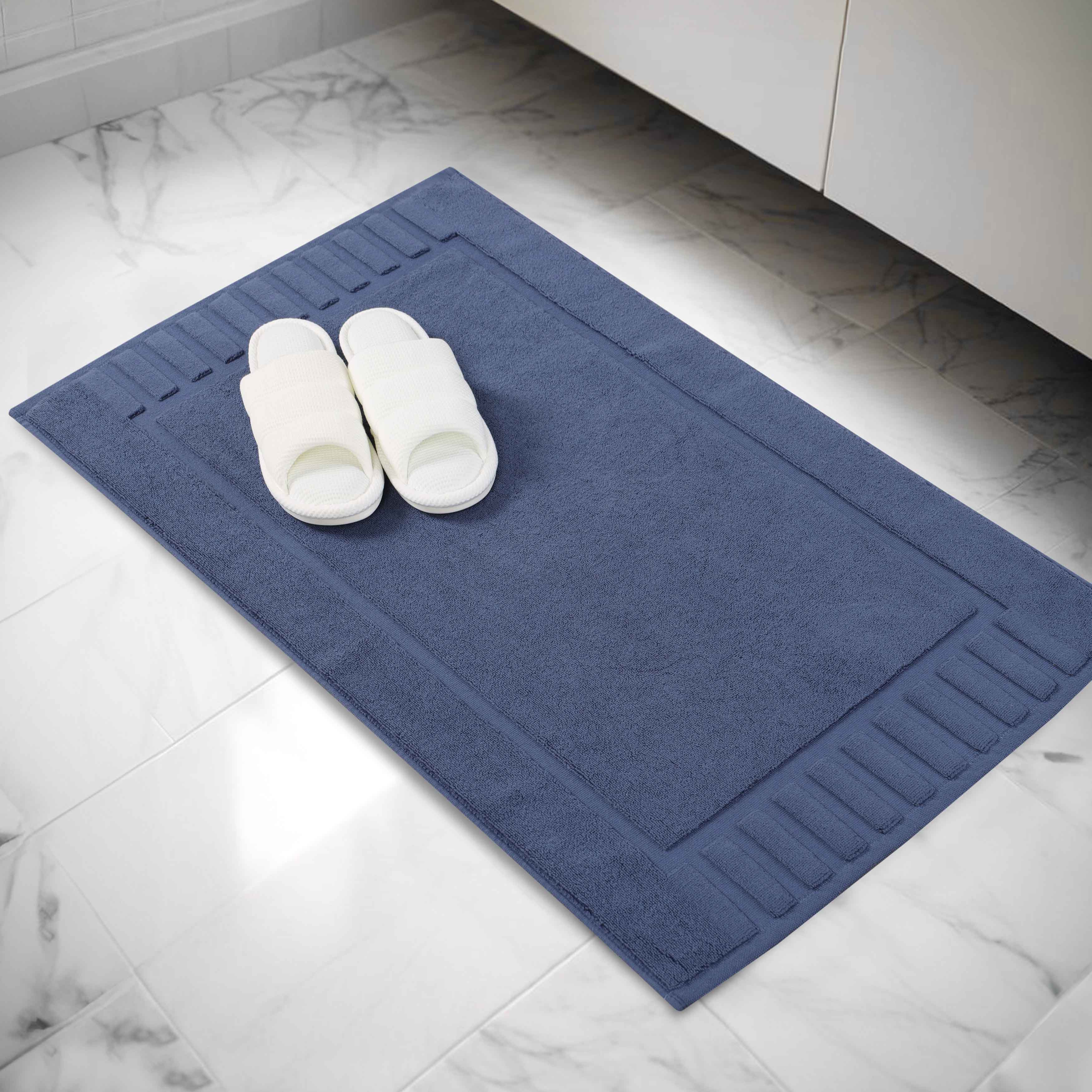 Leo Cotton Solid Modern Absorbent Heavy Washable Bath Mat Set of 2 - Bath Mats by Superior Brand