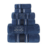Sadie Zero Twist Cotton Solid and Jacquard Floral 6 Piece Towel Set - Towel Set by Superior Brand