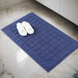 Nora Cotton Solid Absorbent Thick Checkered Washable Bath Mat Set of 2 - Bath Mats by Superior Brand