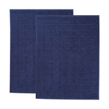Nora Cotton Solid Absorbent Thick Checkered Washable Bath Mat Set of 2 - Bath Mats by Superior Brand