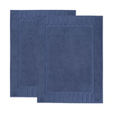 Leo Cotton Solid Modern Absorbent Heavy Washable Bath Mat Set of 2 - Bath Mats by Superior Brand