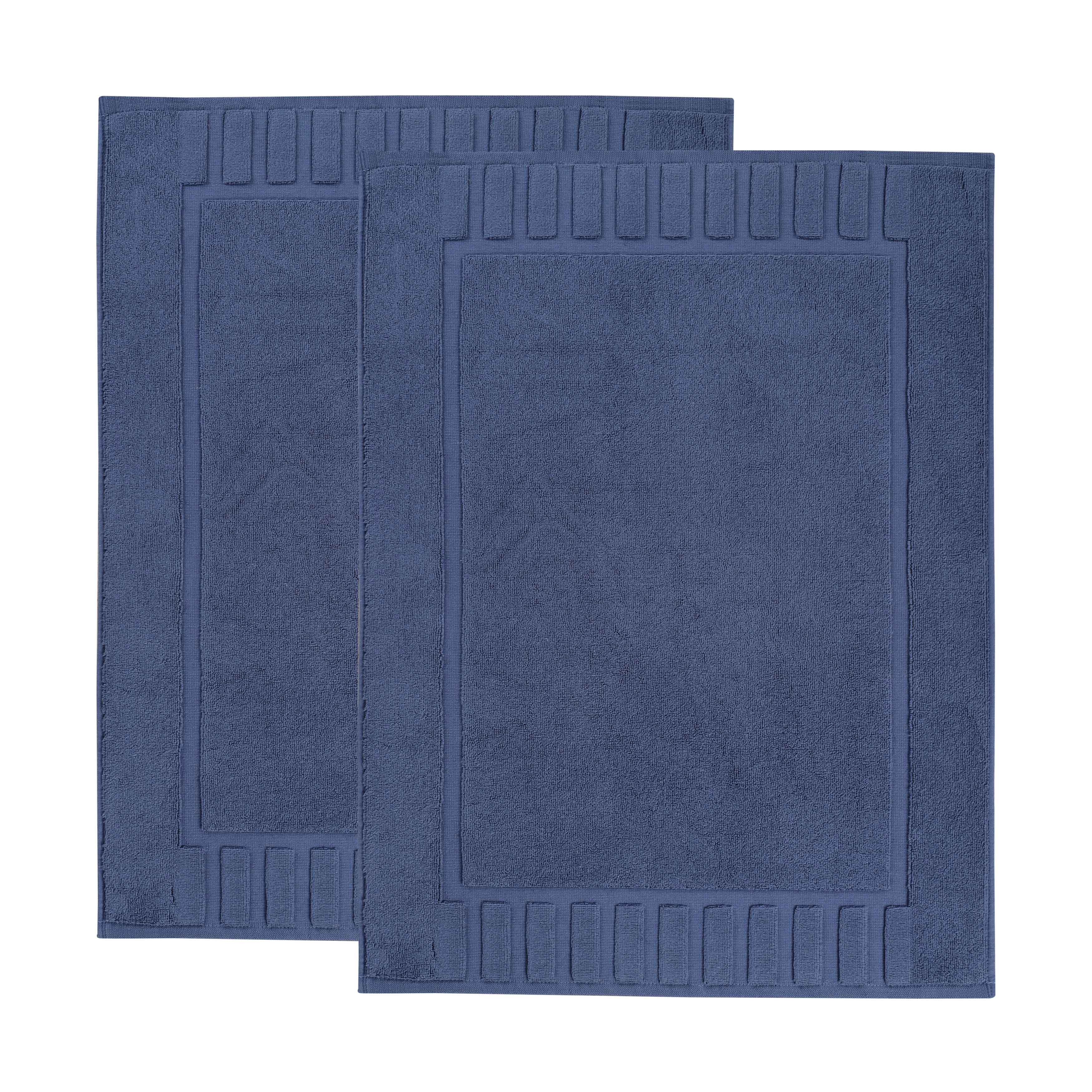 Leo Cotton Solid Modern Absorbent Heavy Washable Bath Mat Set of 2 - Bath Mats by Superior Brand