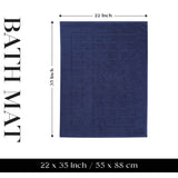 Nora Cotton Solid Absorbent Thick Checkered Washable Bath Mat Set of 2 - Bath Mats by Superior Brand