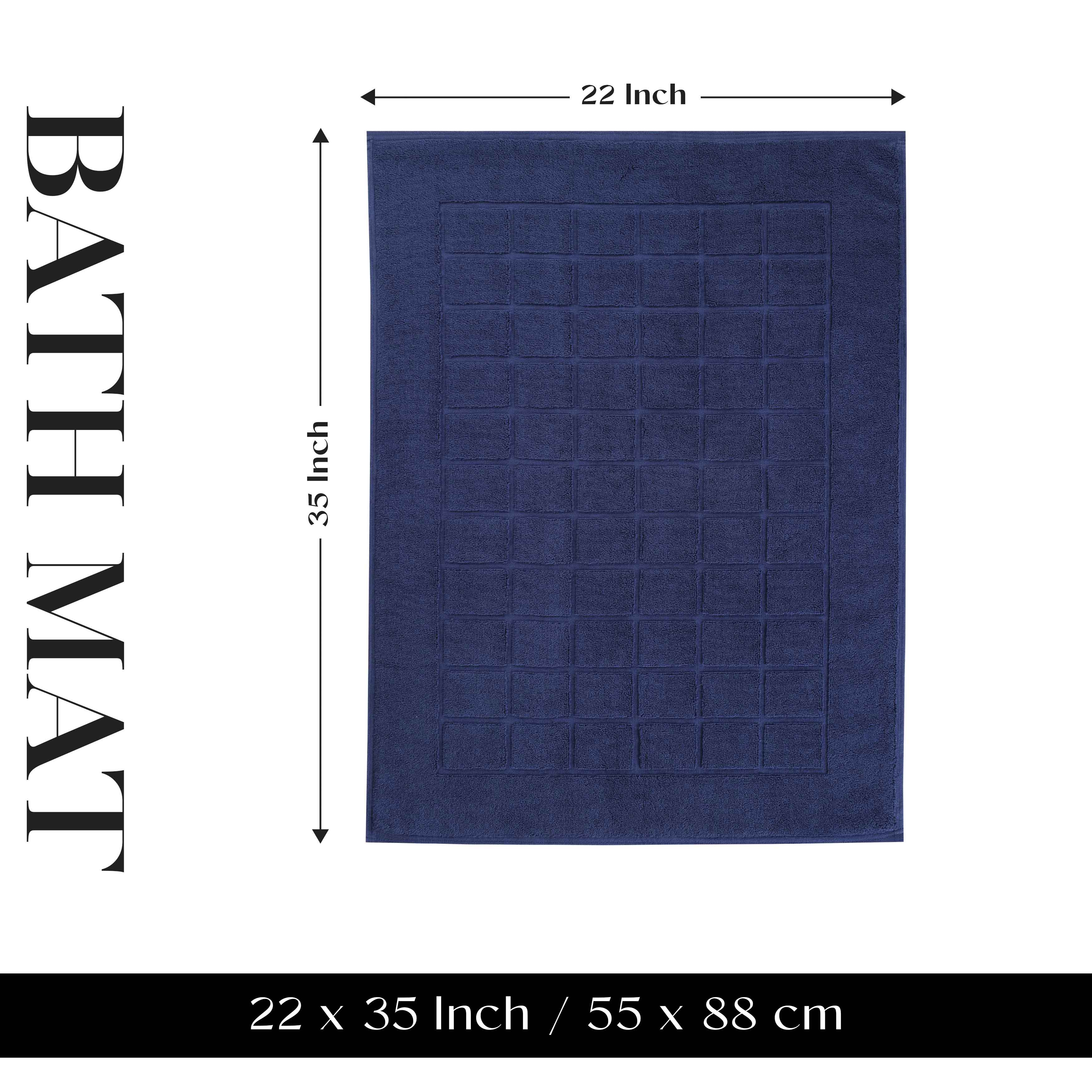 Nora Cotton Solid Absorbent Thick Checkered Washable Bath Mat Set of 2 - Bath Mats by Superior Brand